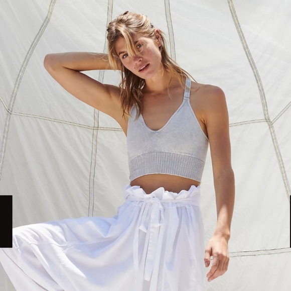 Free People Other - NEW Free People Movement Good Karma V Neck Crop Sports in Ice Grey M/L